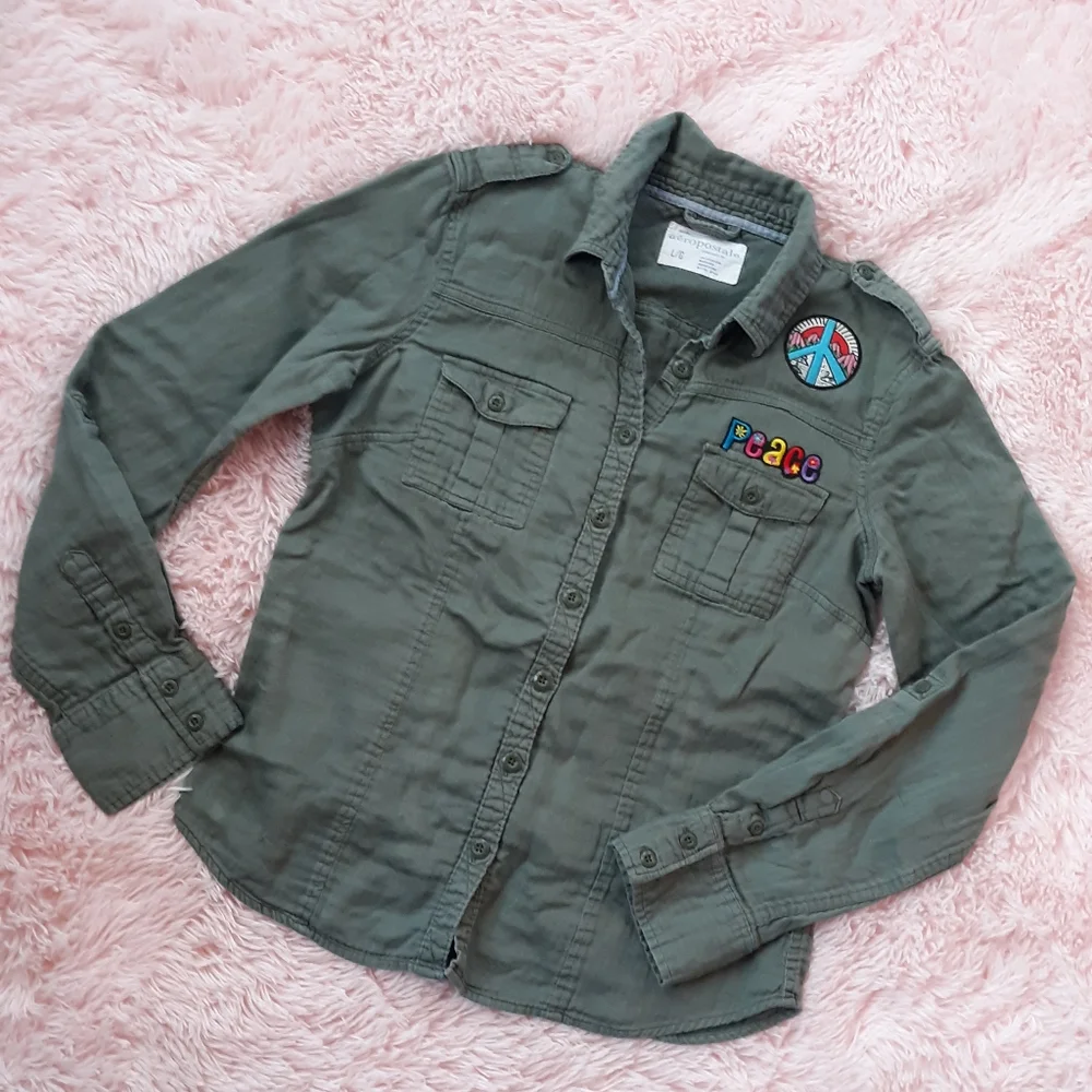 SOLD @MARKET! Boho hippie upcycled army greenish grey toned soft and gorg top! - Picture 2 of 9